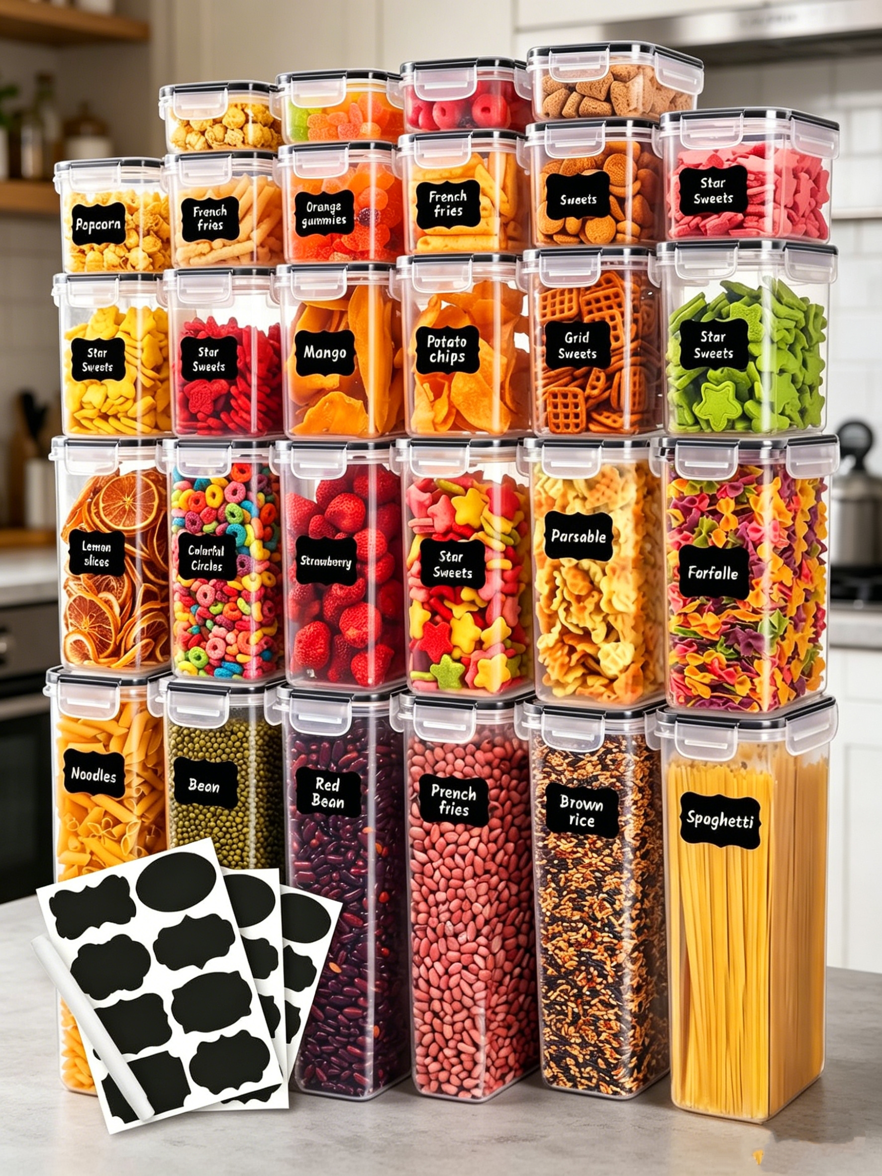 Food Storage Plastic - 36PCS-Closed food storage containers with LIDS,