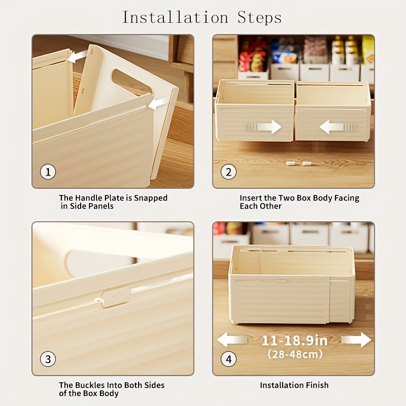 Food Storage Room - Cream-colored Retractable Storage Box, Expandable Kitchen