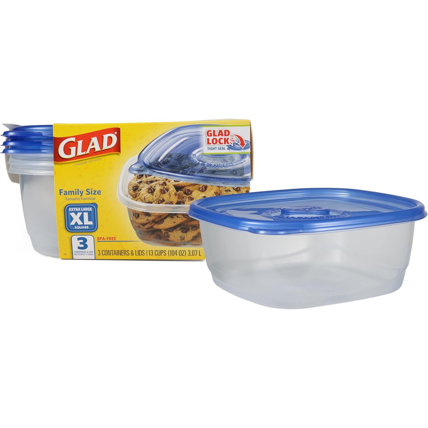 Food Storage Prep Containers - Square Food Storage Containers with Lock