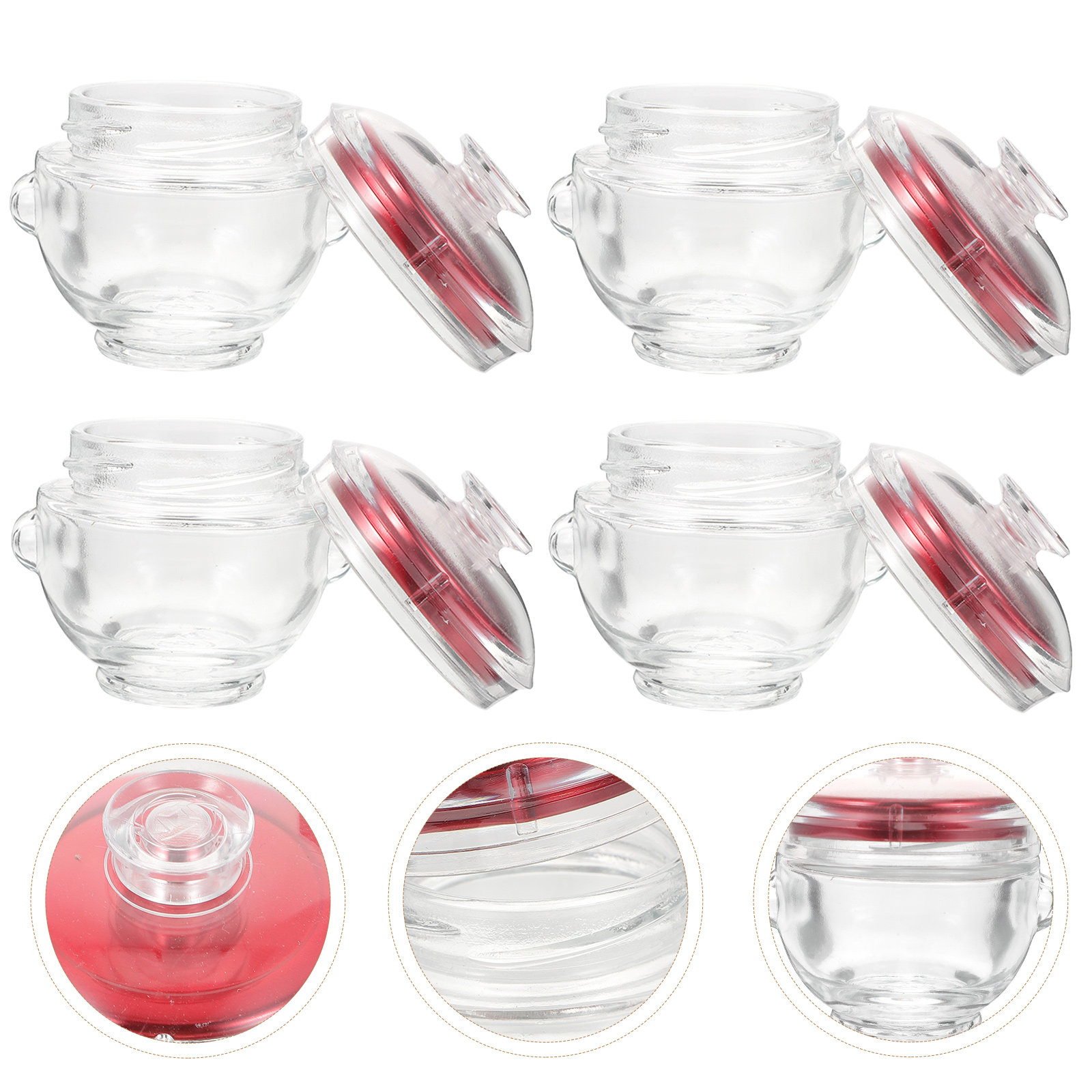 Food Storage Jar Glass - 4Pcs Glass Cubilose Bottles Sealed Storage