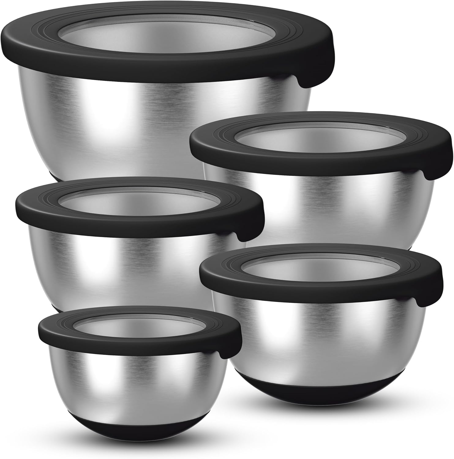 Food Storage Bowls - Stainless Steel Mixing Bowls with Lids,
