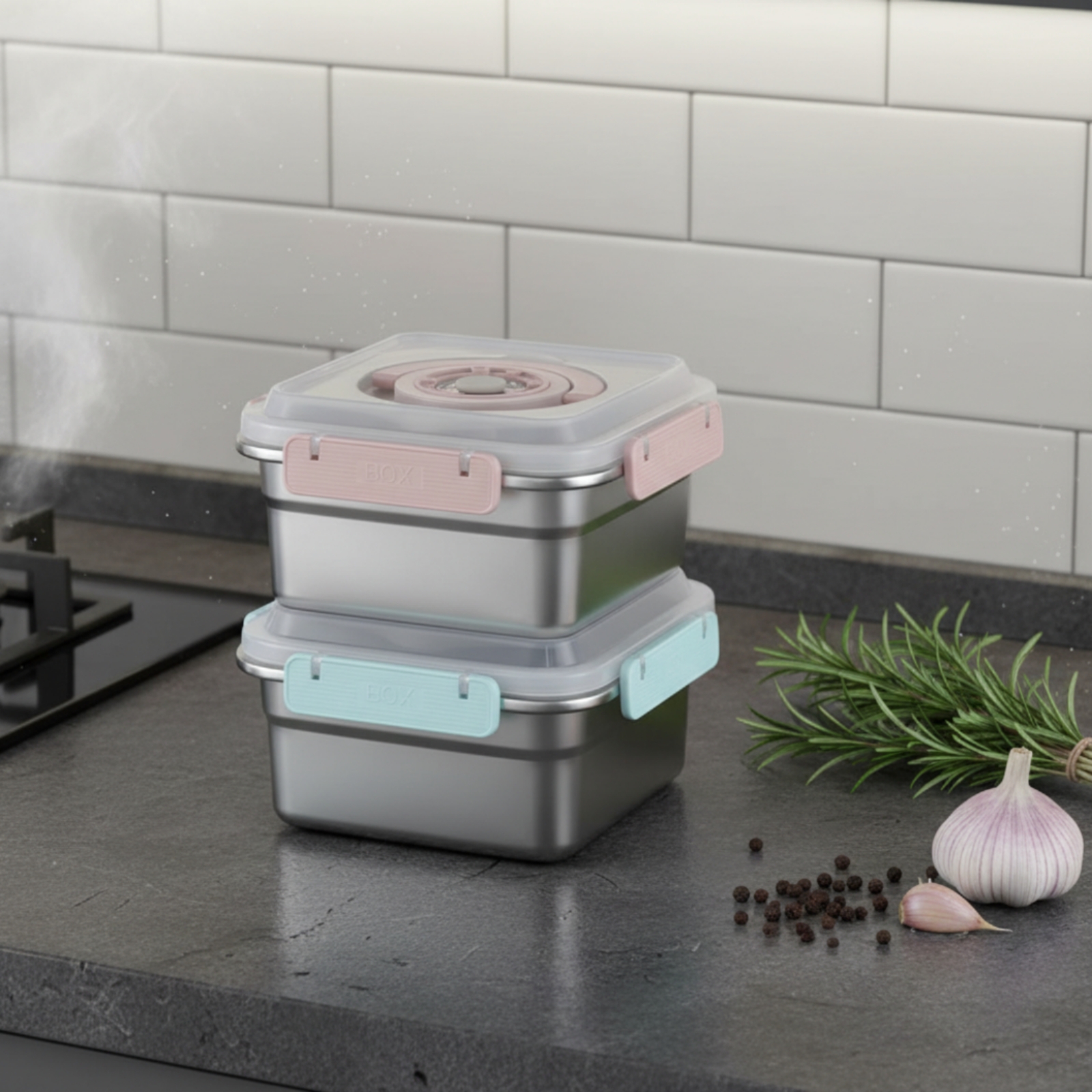 Food Storage For Refrigerator - 3 Pieces Stainless Steel Food Container