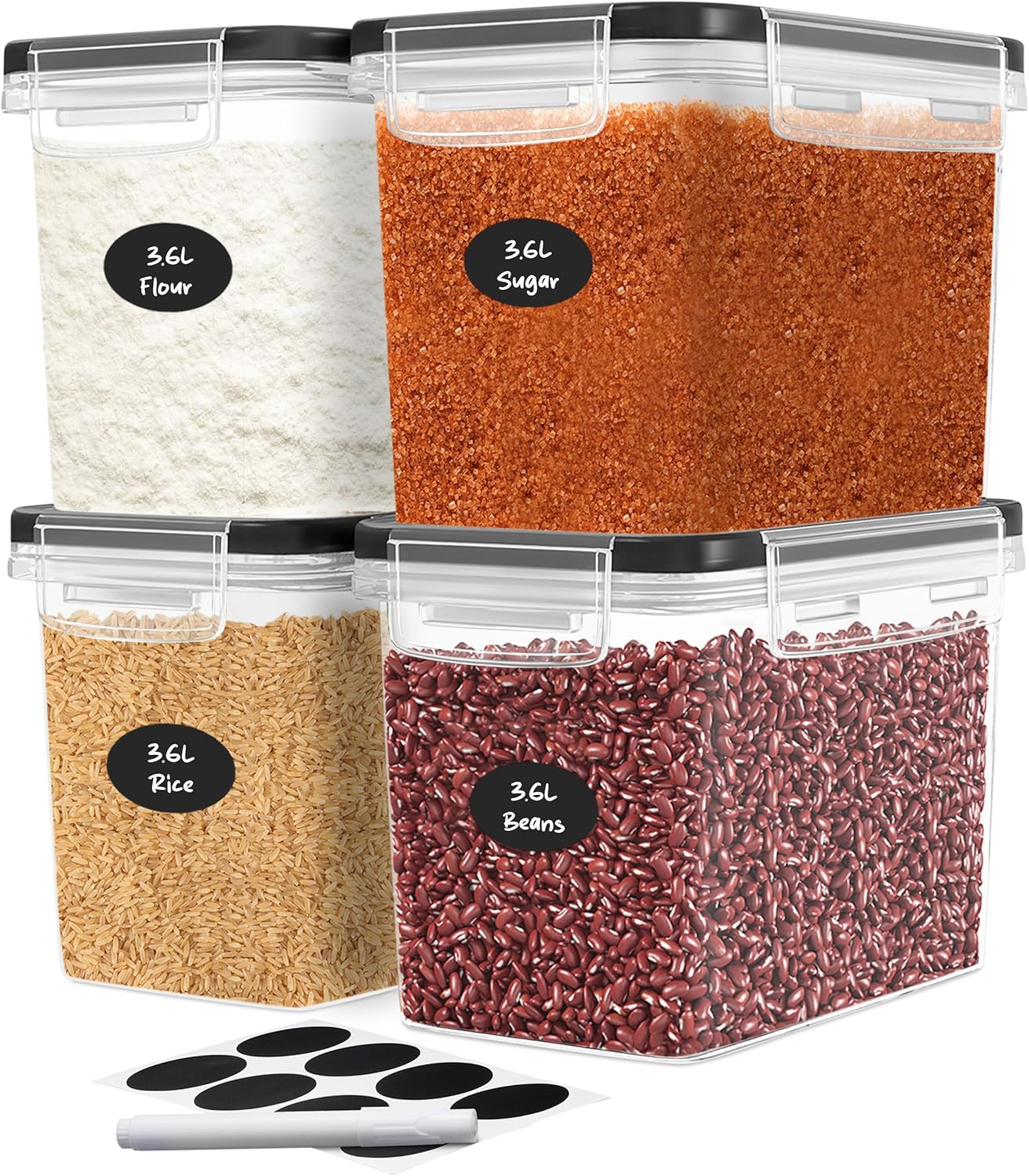Food Storage Plastic - Flour Sugar Storage Containers Set of