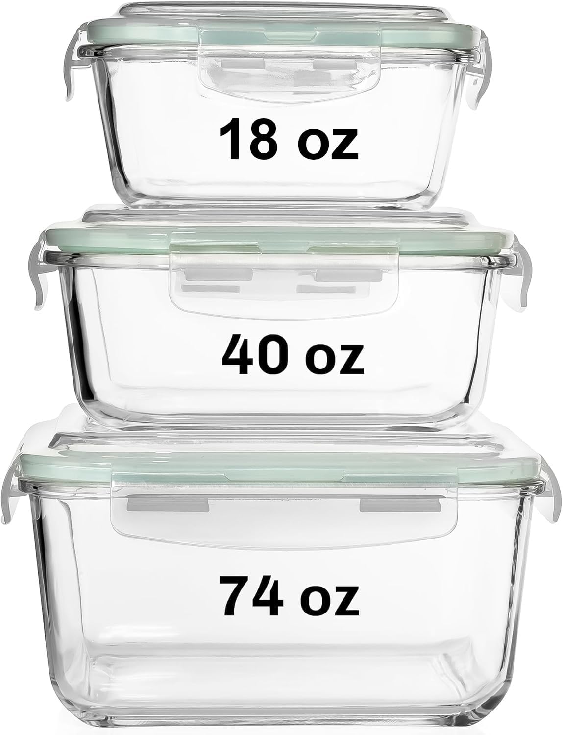 6 PC Square Glass Food Storage - Food Storage Prep Containers recension och pris