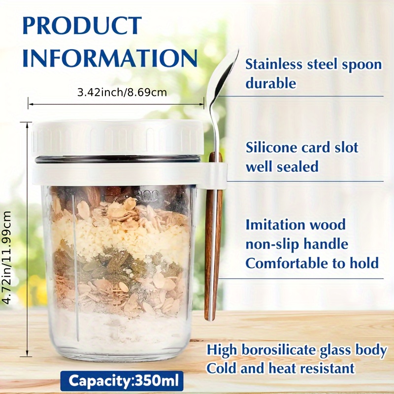 1pc/2pcs Glass Oatmeal Cup, Ov - Food Storage Bowls recension och pris
