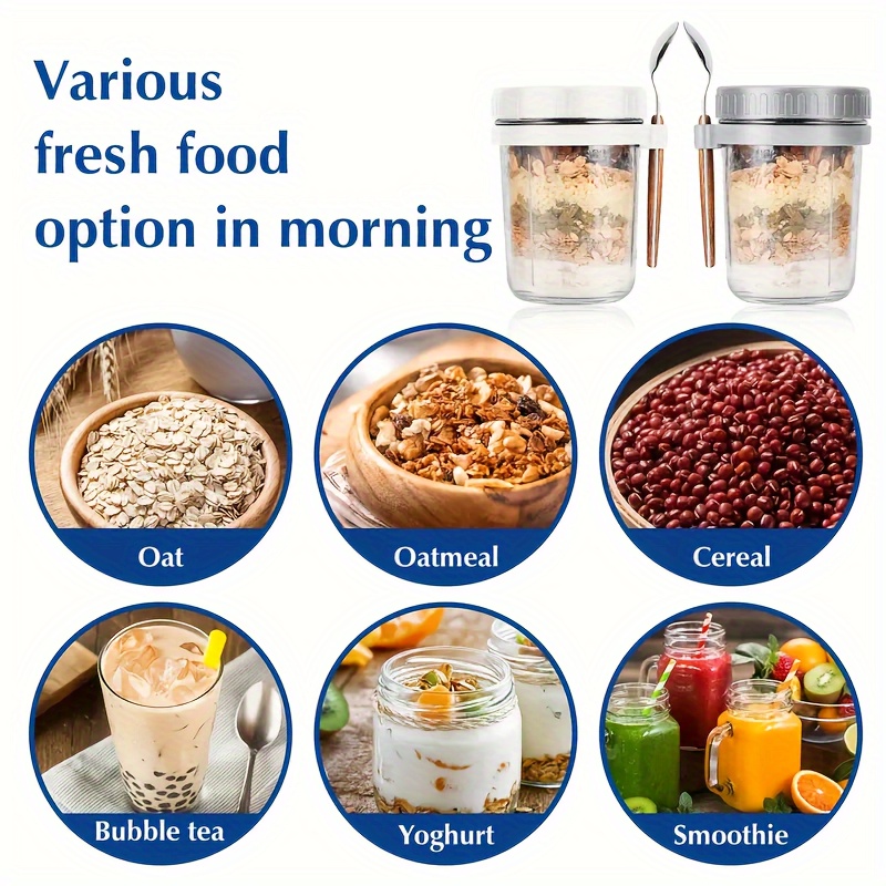 1pc/2pcs Glass Oatmeal Cup, Ov - Food Storage Bowls recension och pris