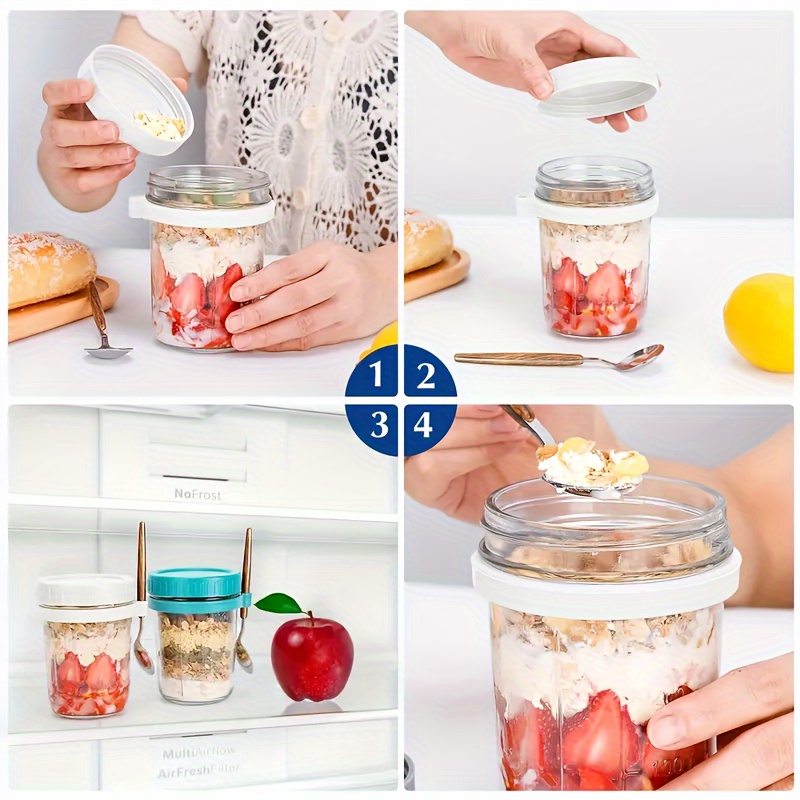 1pc/2pcs Glass Oatmeal Cup, Ov - Food Storage Bowls recension och pris