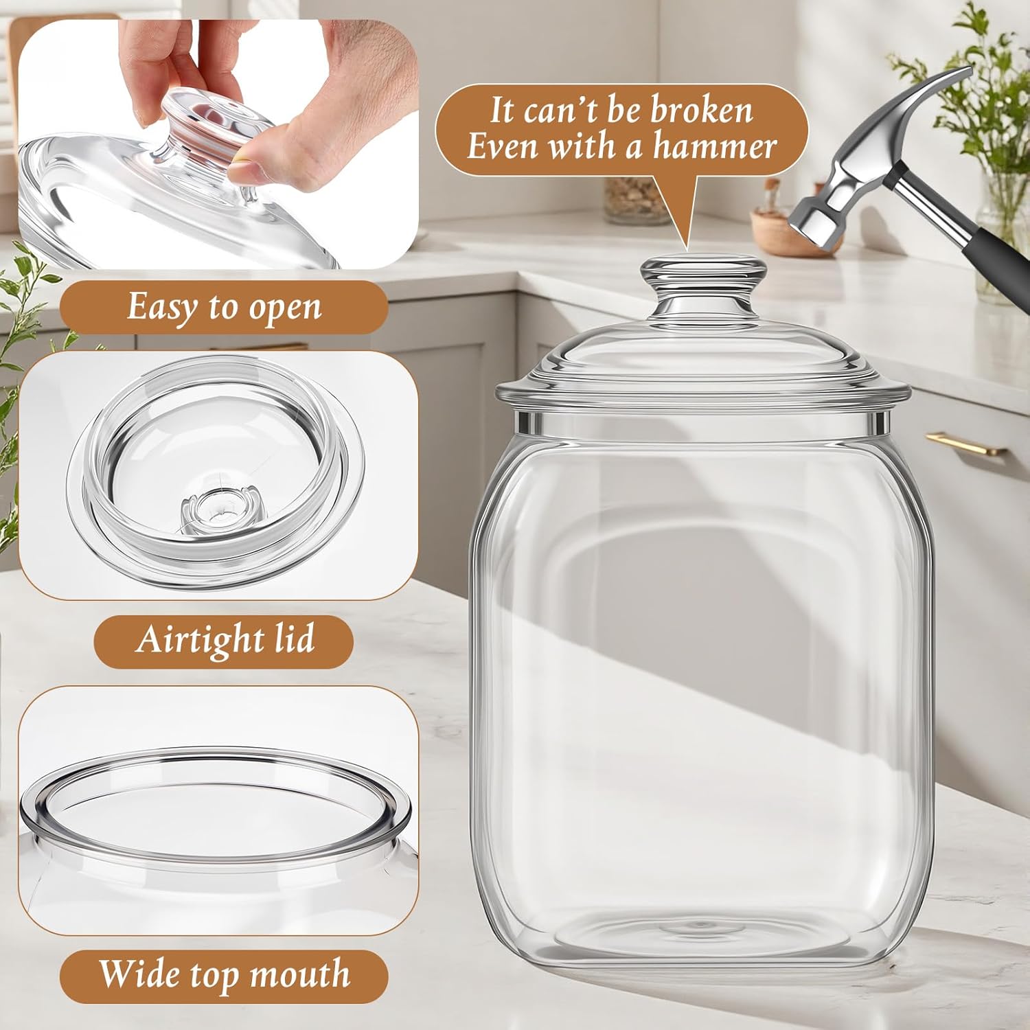 2 Pack Acrylic Cookie Candy Ja - Food Storage Plastic recension och pris