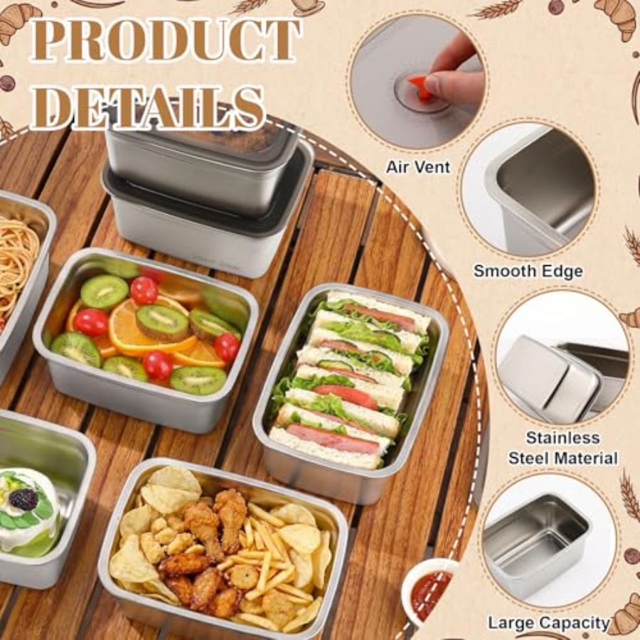 Kitchen use stainless steel fo - Food Storage Prep Containers recension och pris