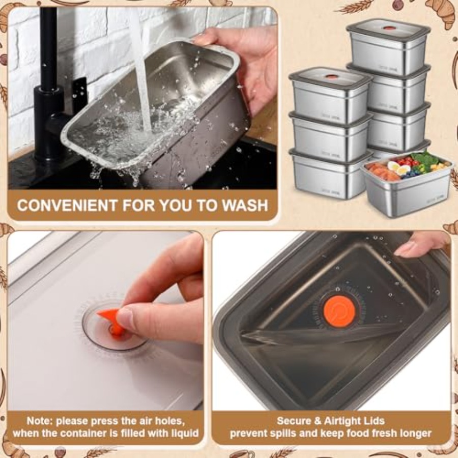 Kitchen use stainless steel fo - Food Storage Prep Containers recension och pris