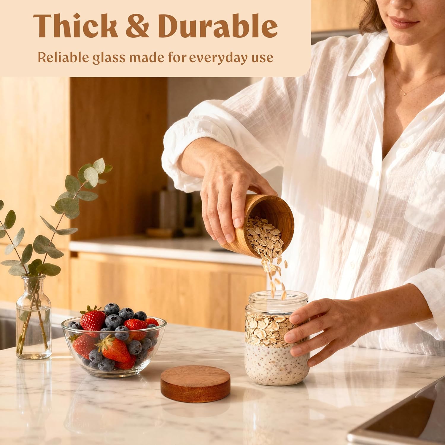 Overnight Oats Containers with - Food Storage Meal Prep recension och pris