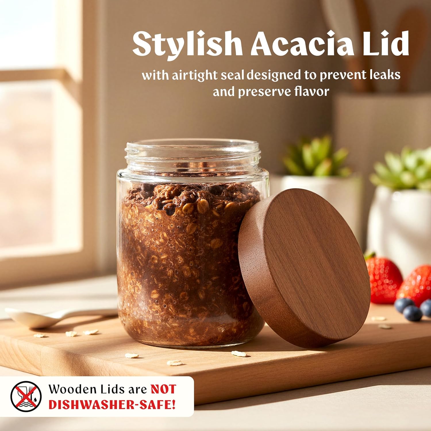 Overnight Oats Containers with - Food Storage Meal Prep recension och pris