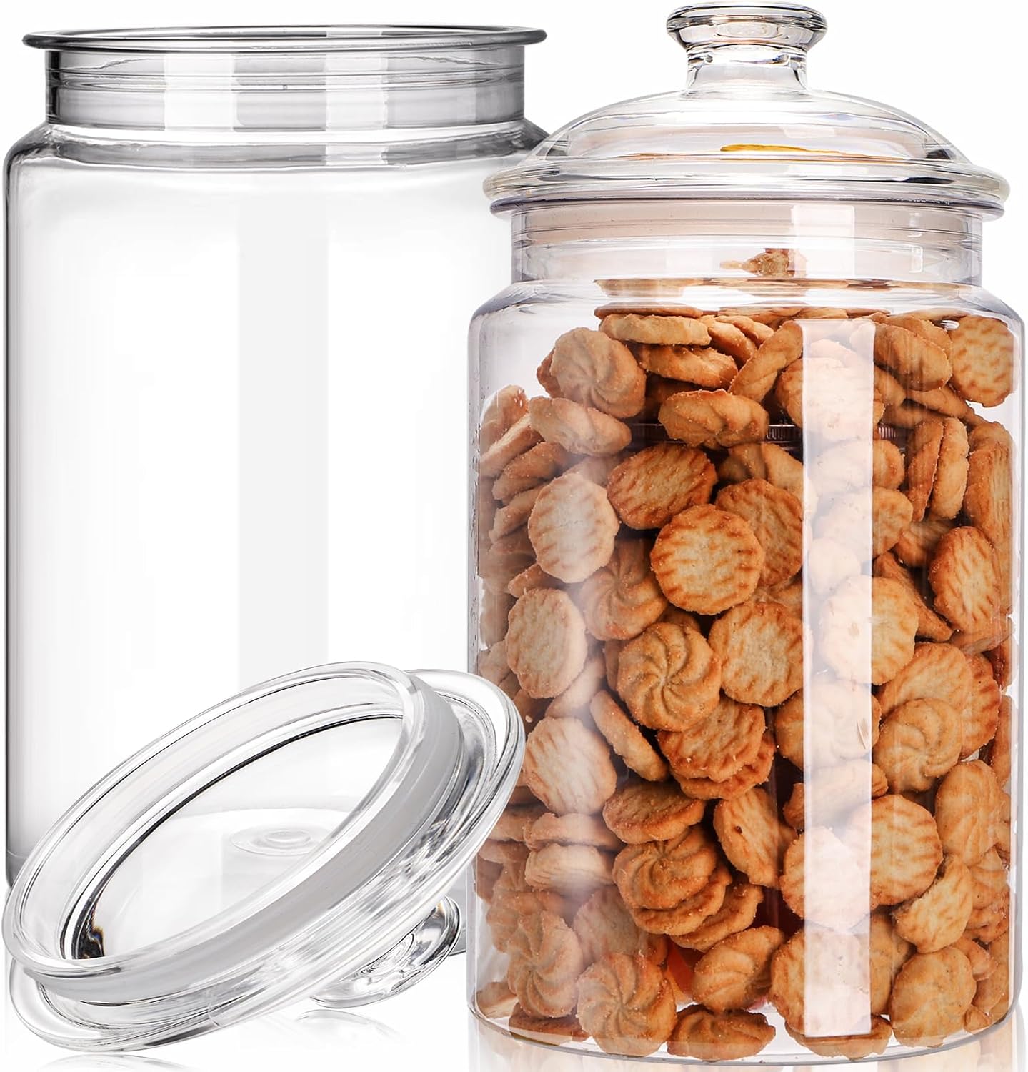 2 Pack 130 oz Large Cookie Jar - Food Storage Jar Glass recension och pris