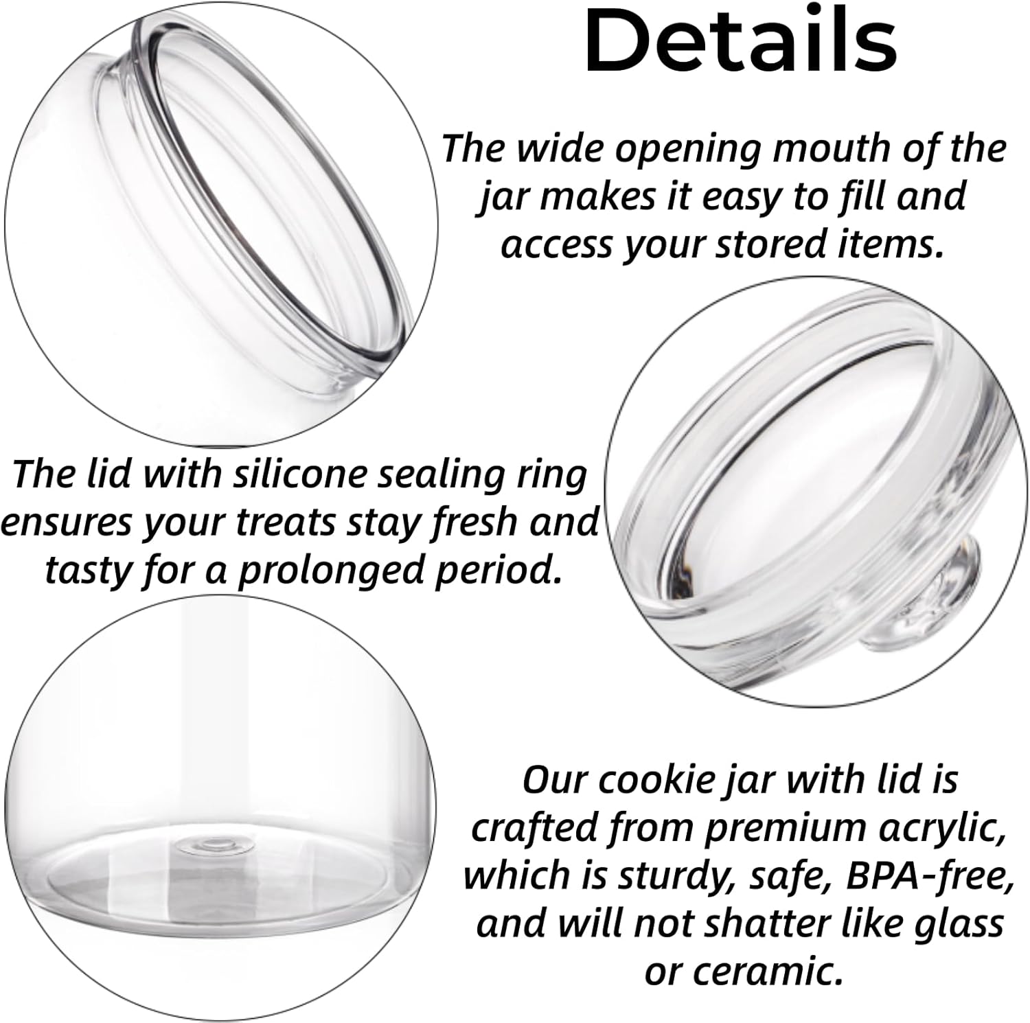 2 Pack 130 oz Large Cookie Jar - Food Storage Jar Glass recension och pris