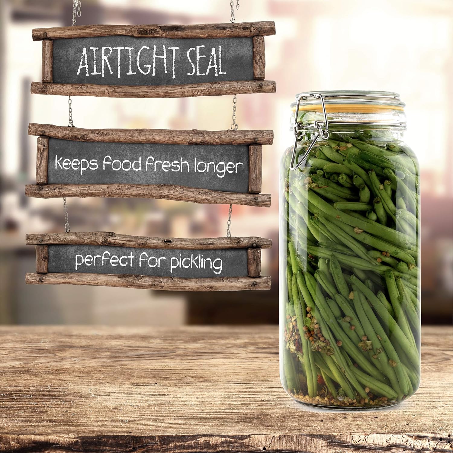Glass Jars with Lids 67 oz Foo - Food Storage Jar Glass recension och pris
