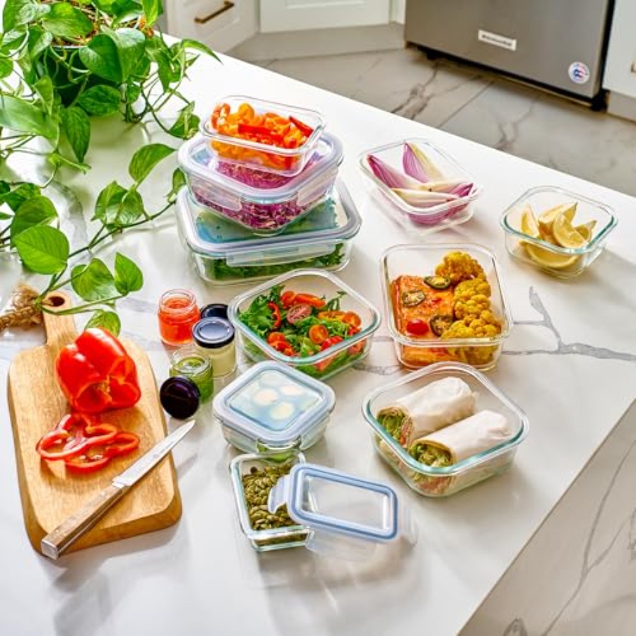 40pc Set Glass Food Storage Co - Food Storage Prep Containers recension och pris
