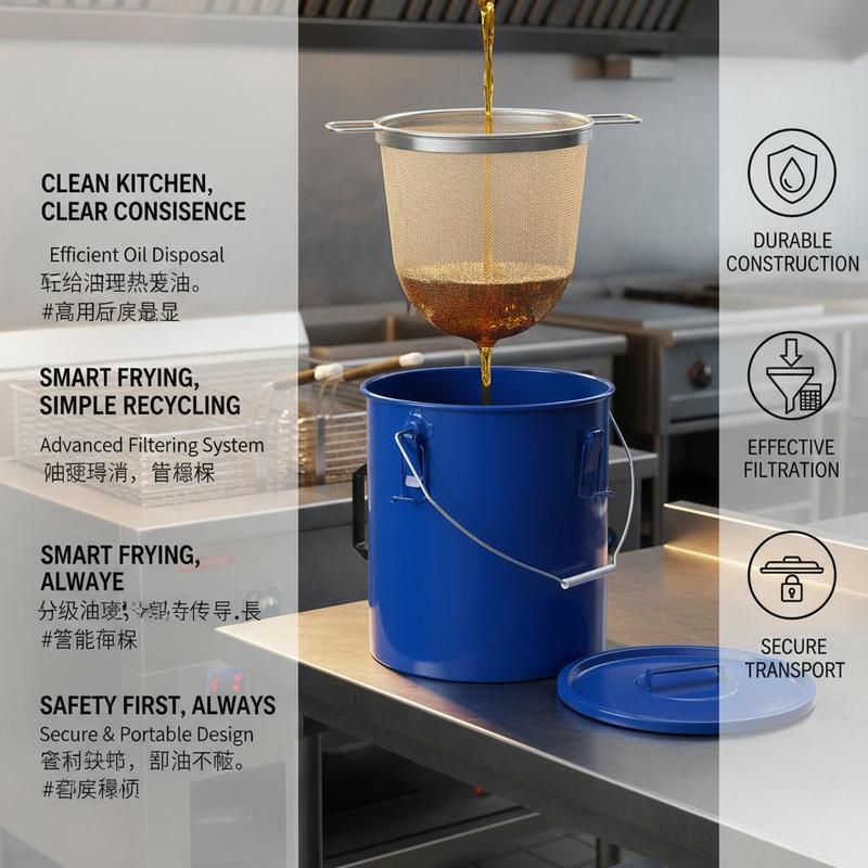 Carbon Steel Oil Storage Pail  - Food Storage In Restaurant recension och pris