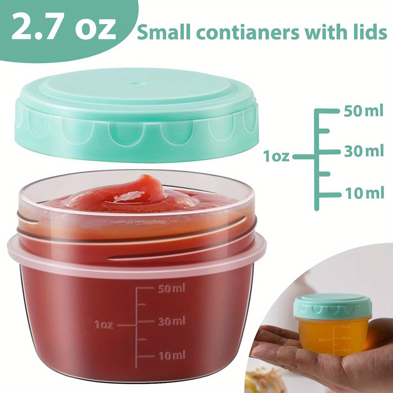 1-6 Pack 2.7 OZ Salad Dressing - Food Storage Bowls recension och pris