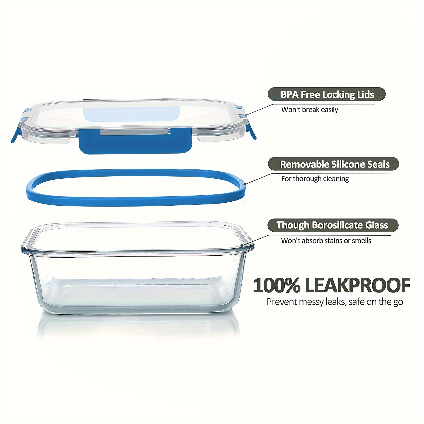 17pcs Glass Food Storage Conta - Food Storage Prep Containers recension och pris