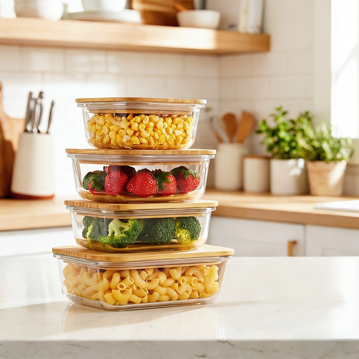 8pcs(4pcs Containers And 4pcs  - Food Storage Prep Containers recension och pris