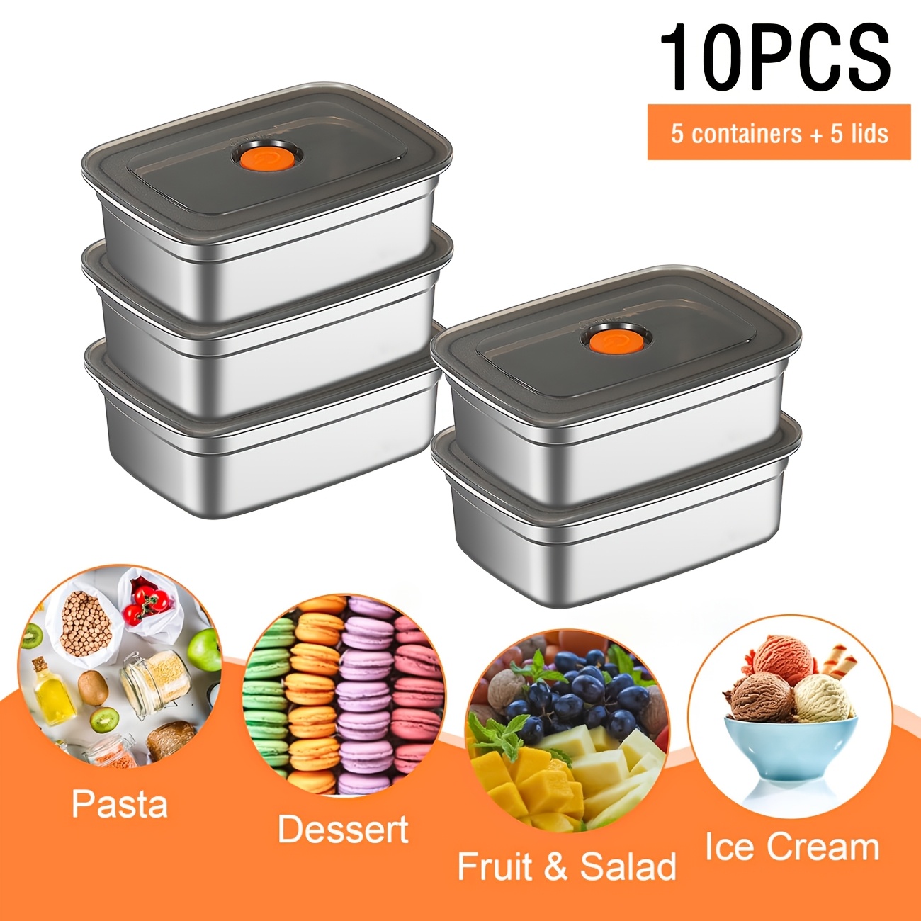 10-Piece Stainless Steel Food  - Food Storage In Restaurant recension och pris