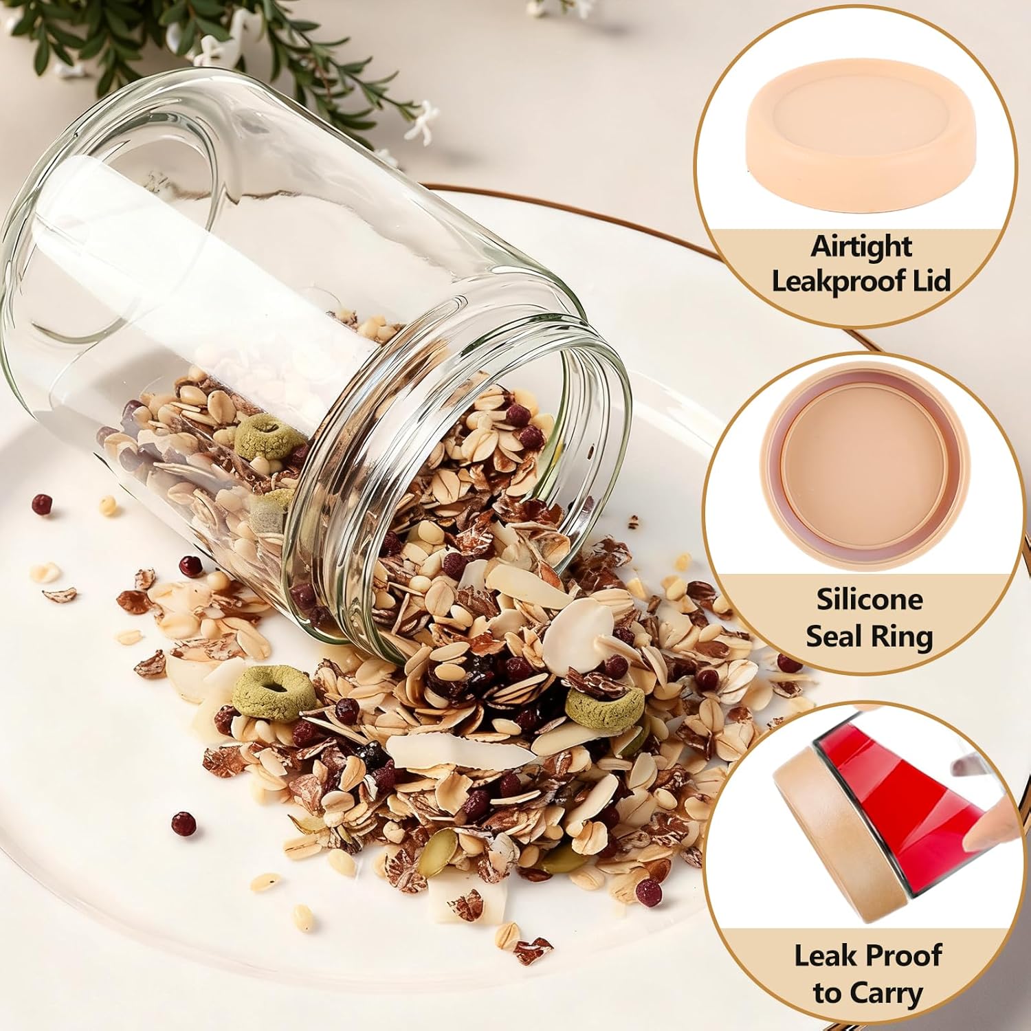 12 Pack Overnight Oats Contain - Food Storage Plastic recension och pris
