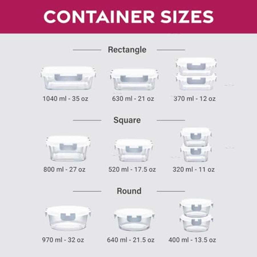 Vacuum Seal Glass Food Storage - Food Storage Kitchen Container Set recension och pris