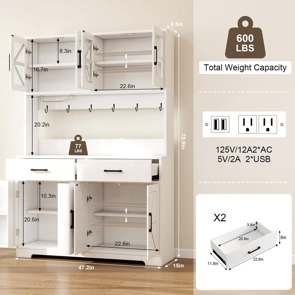71-Inch Kitchen Pantry Cabinet - Food Storage Kitchen Cabinet recension och pris