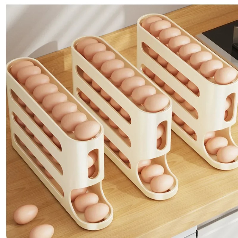 4 Layers Automatic Rolling Egg - Food Storage Cabinet For Kitchen recension och pris