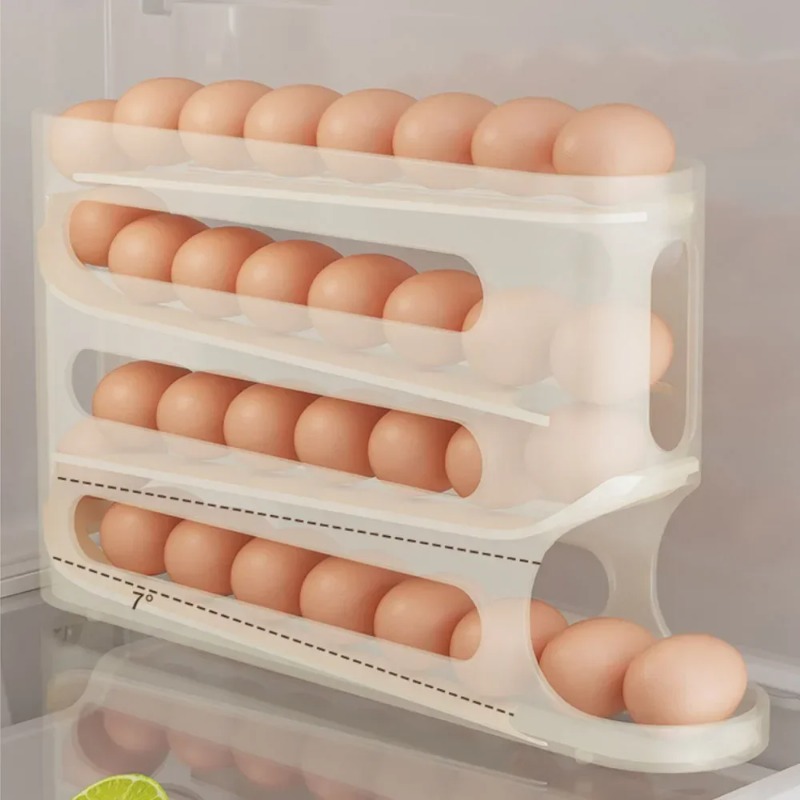 4 Layers Automatic Rolling Egg - Food Storage Cabinet For Kitchen recension och pris