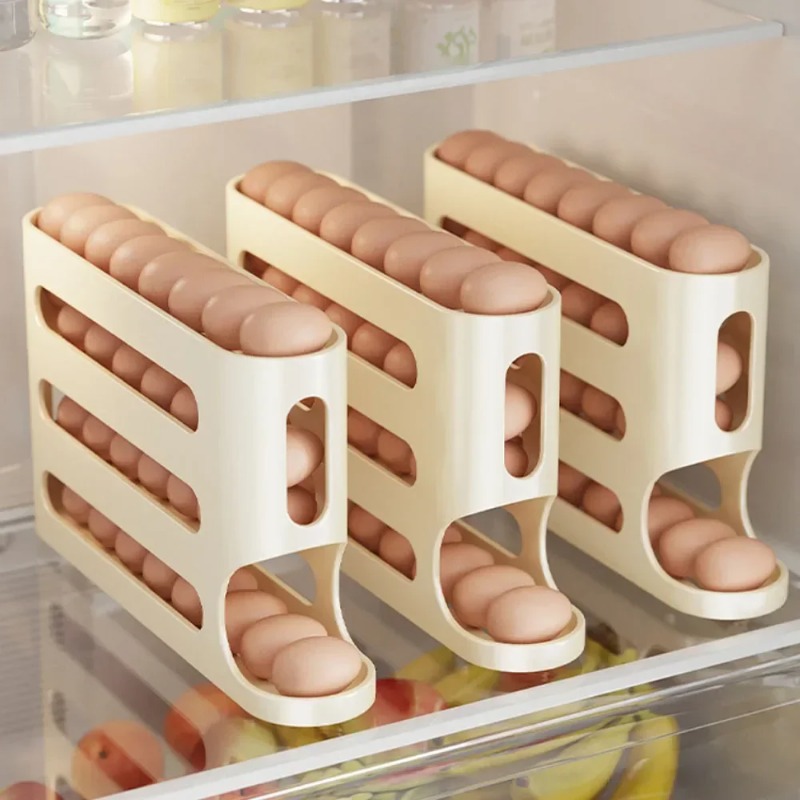 4 Layers Automatic Rolling Egg - Food Storage Cabinet For Kitchen recension och pris
