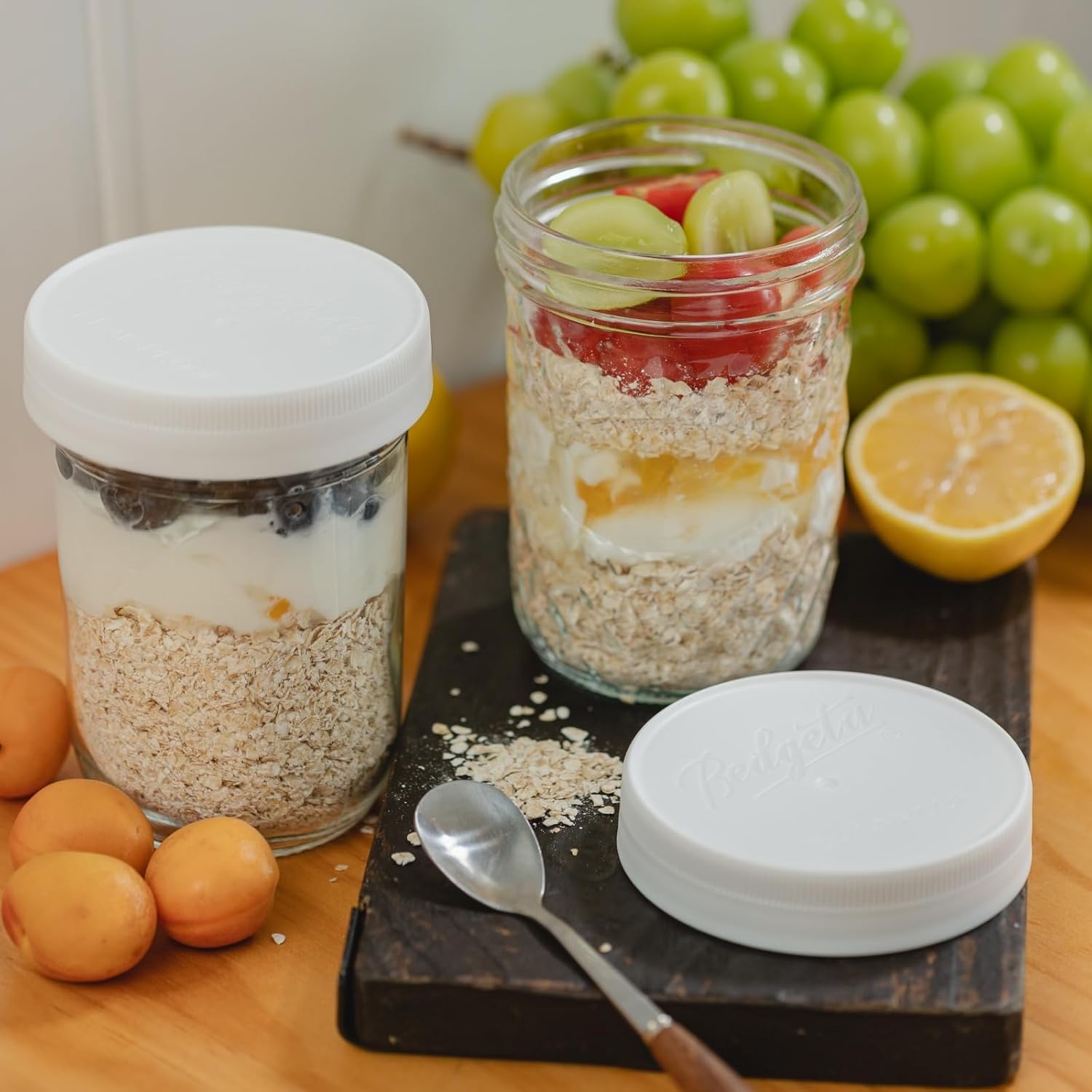 12 Pack 16 oz Wide Mouth Clear - Food Storage Jar Glass recension och pris