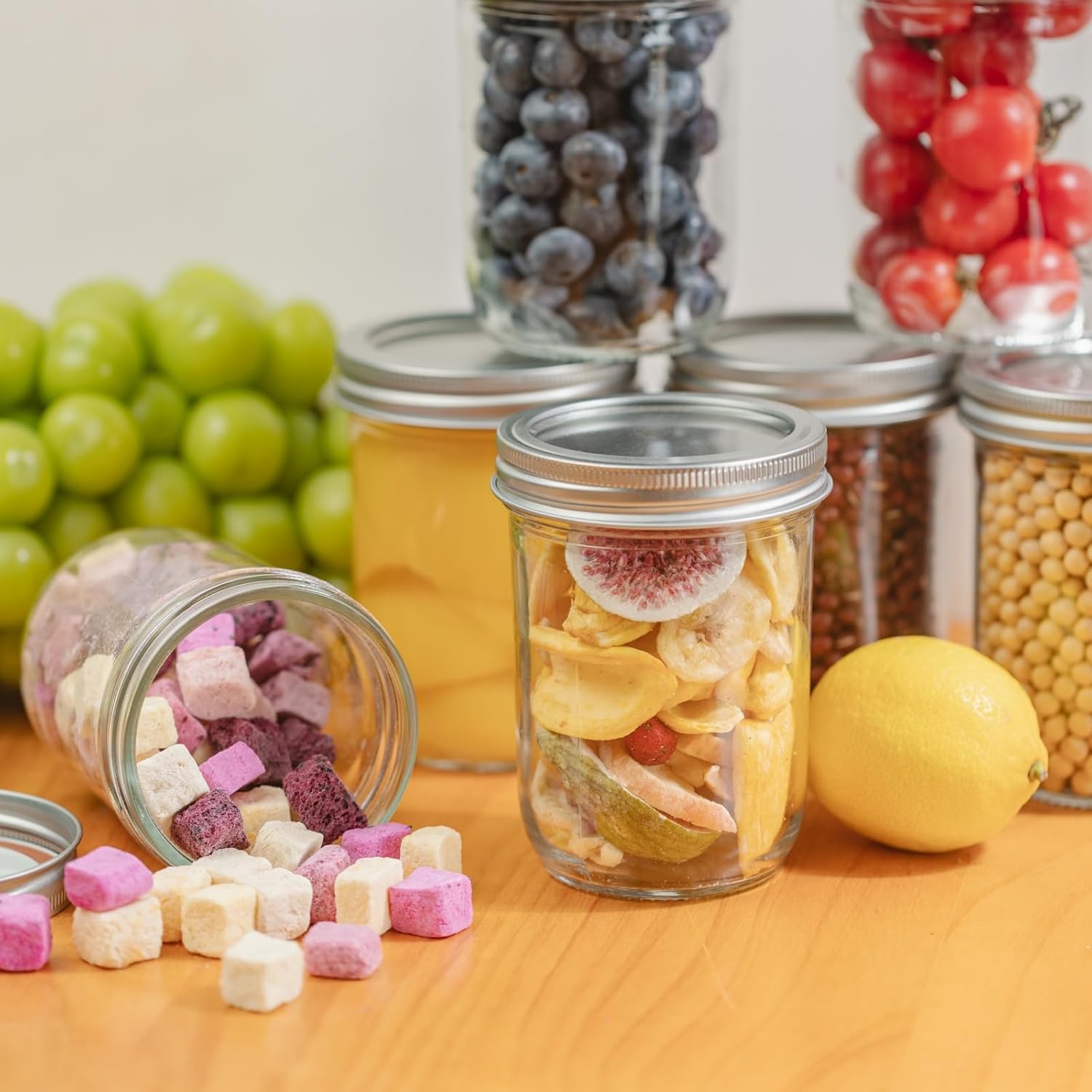 12 Pack 16 oz Wide Mouth Clear - Food Storage Jar Glass recension och pris