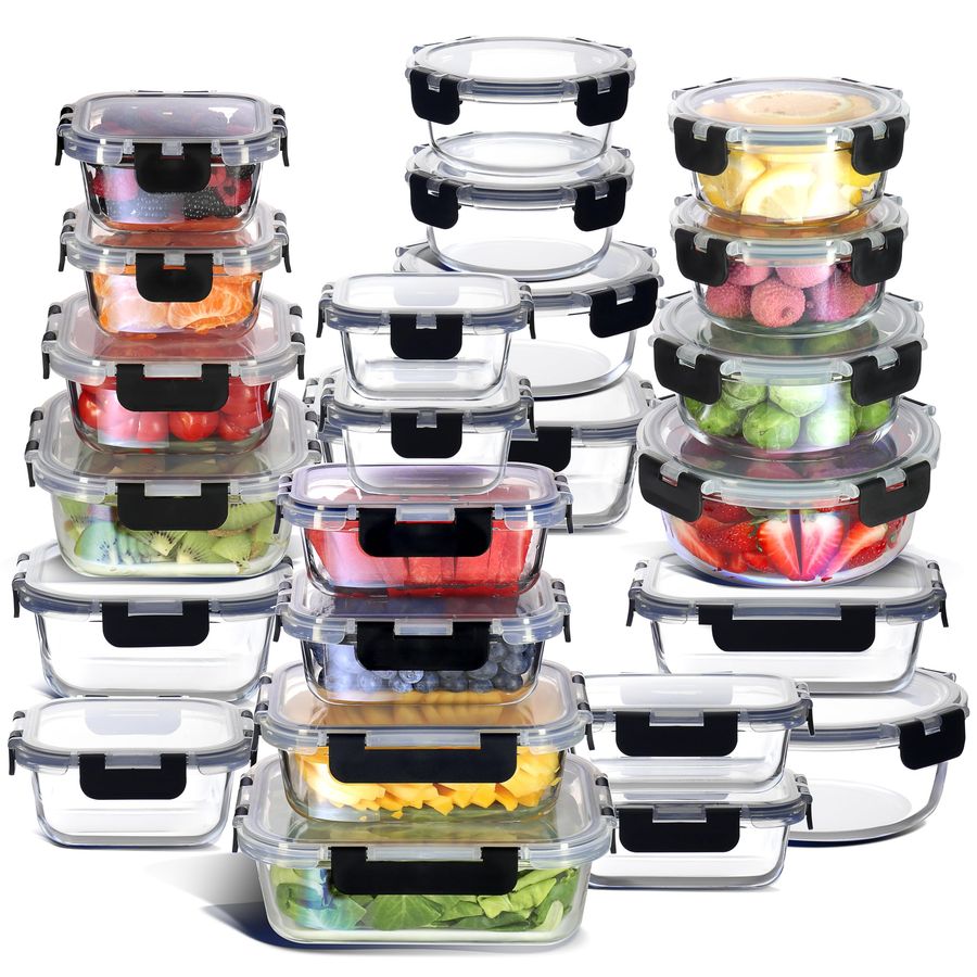 48pc Glass Storage Containers  - Food Storage Glass Set recension och pris