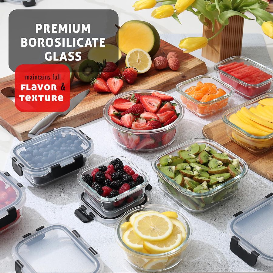 48pc Glass Storage Containers  - Food Storage Glass Set recension och pris