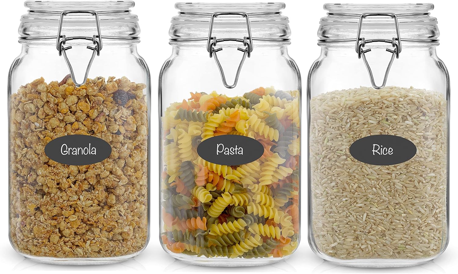 Airtight Glass Jars with Lids  - Food Storage Silicone recension och pris