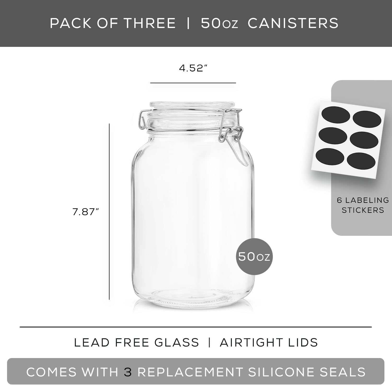 Airtight Glass Jars with Lids  - Food Storage Silicone recension och pris