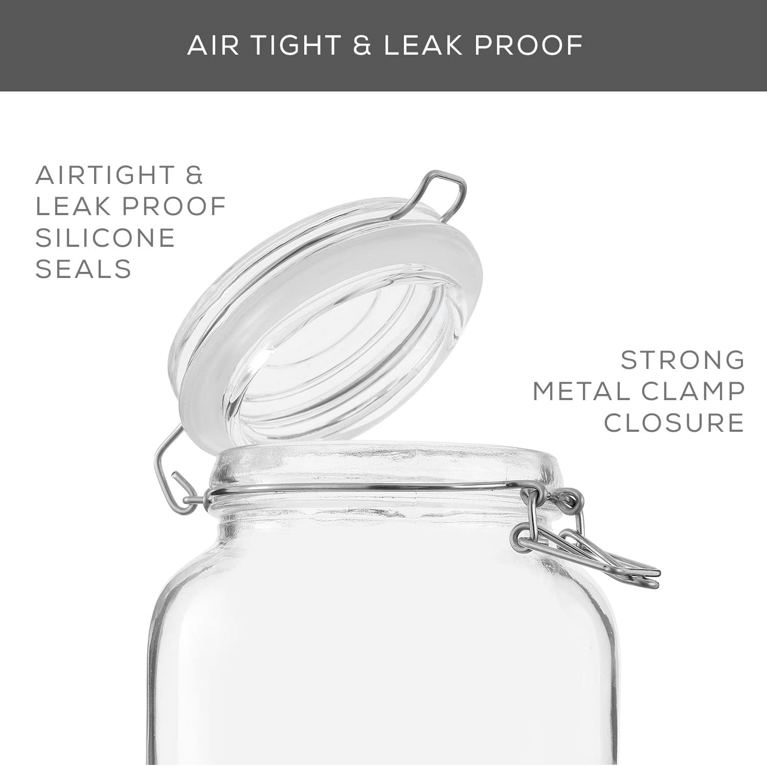 Airtight Glass Jars with Lids  - Food Storage Silicone recension och pris