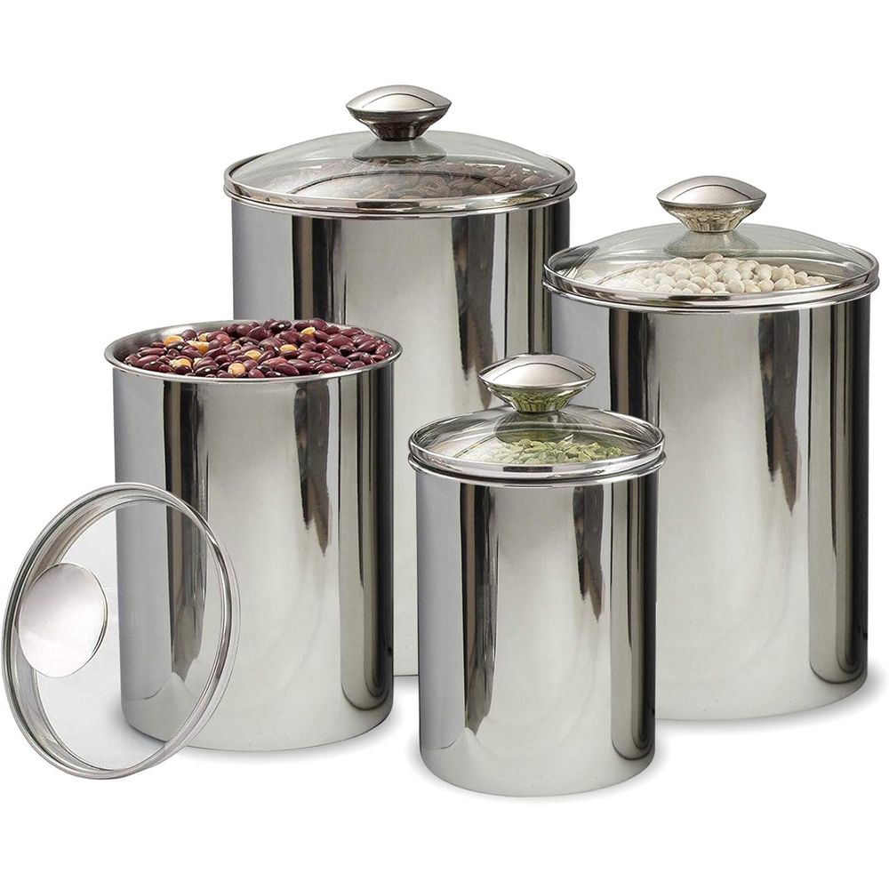 4-Piece Stainless Steel Food S - Food Storage Kitchen Container Set recension och pris
