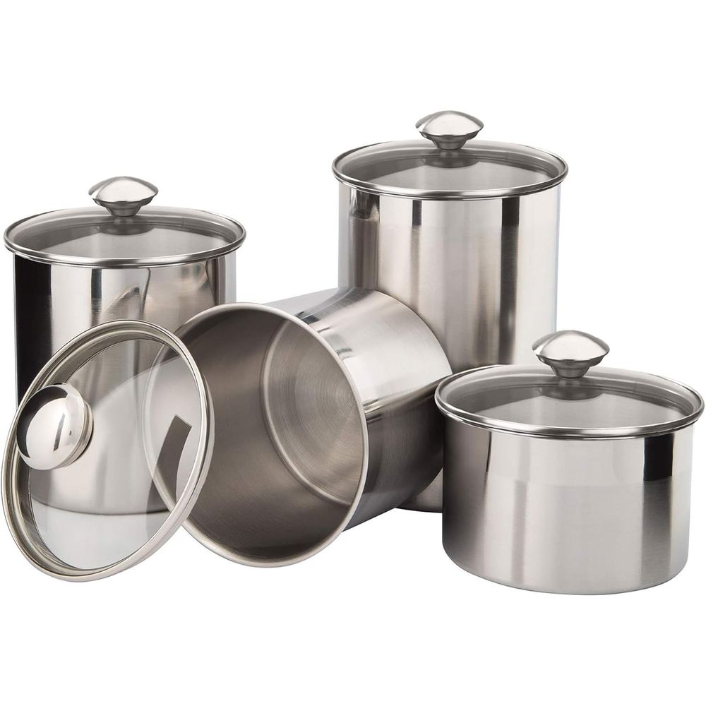 4-Piece Stainless Steel Food S - Food Storage Kitchen Container Set recension och pris