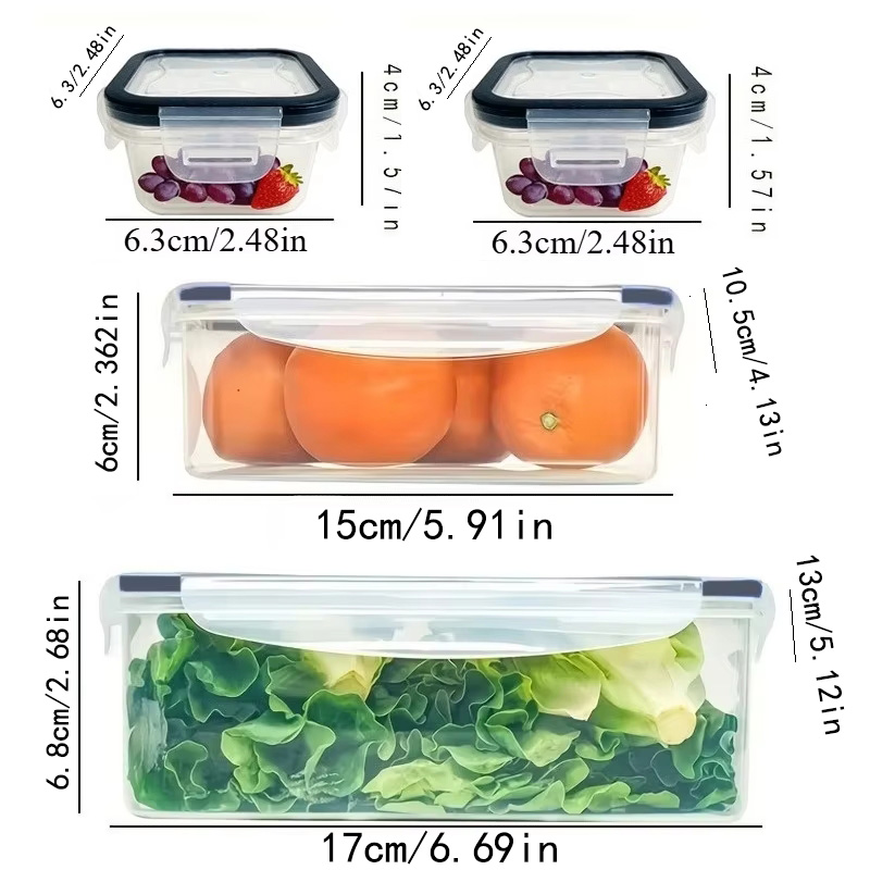8Pcs Set Includes 4 Containers - Food Storage Box Set recension och pris