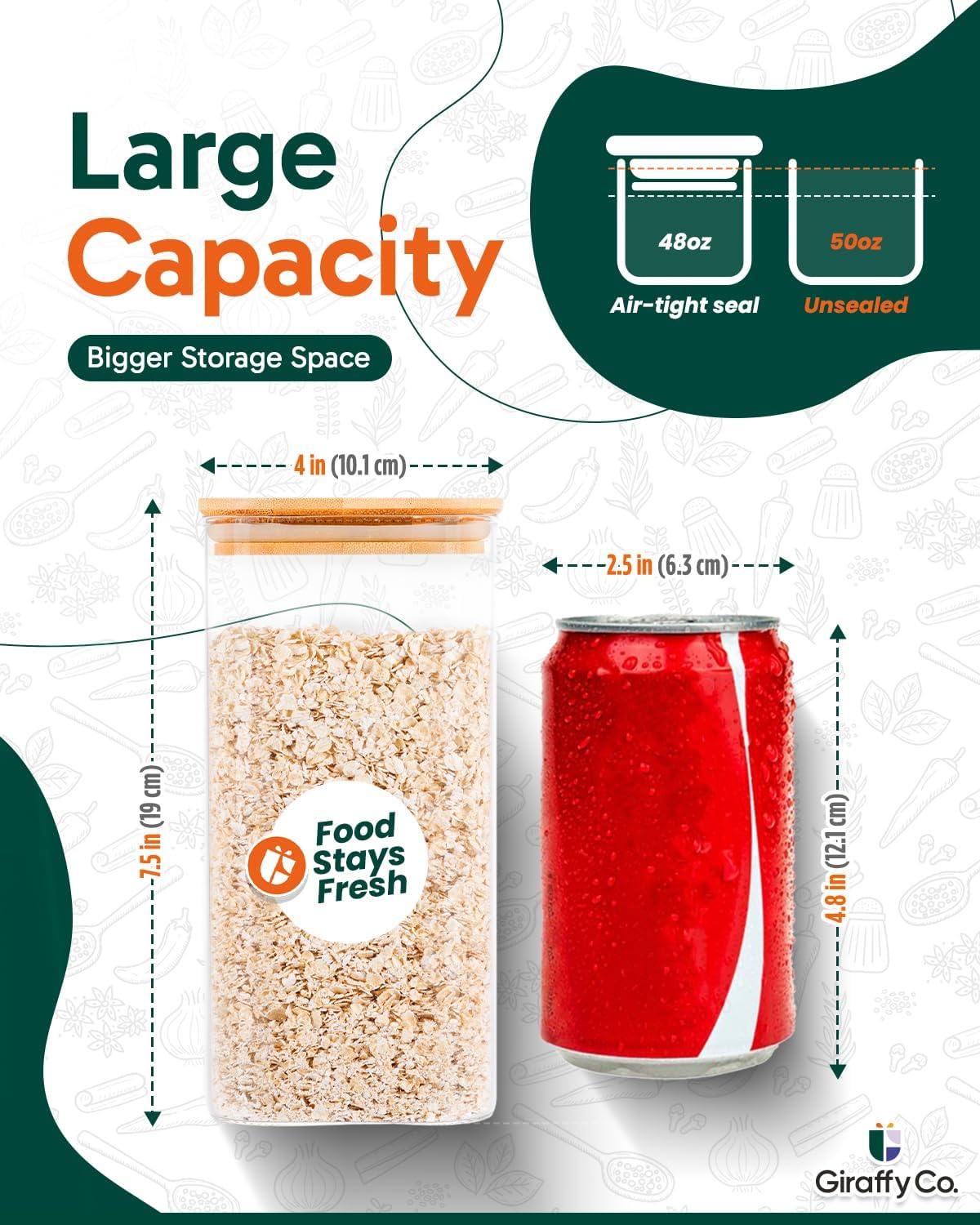 Glass Food Storage Jars with A - Food Storage Jar Glass recension och pris