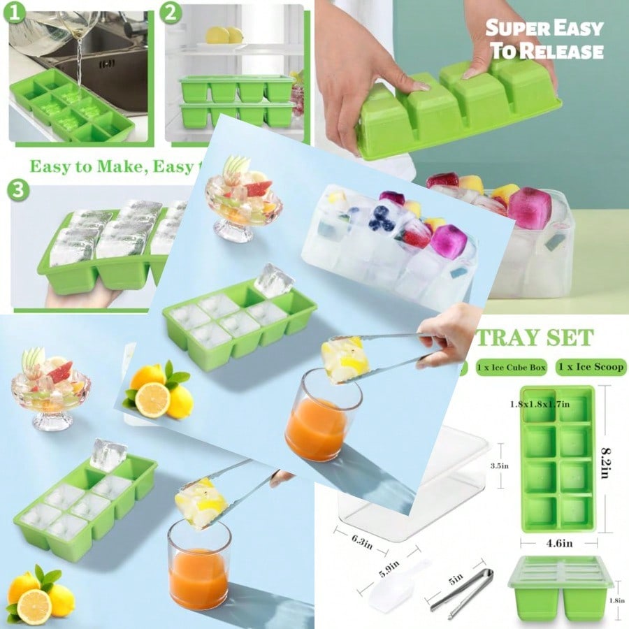 Ice Trays For Freezer With Lid - Food Storage Silicone recension och pris