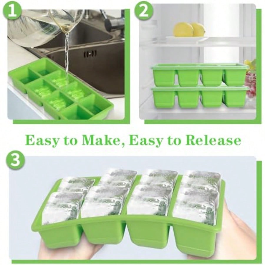 Ice Trays For Freezer With Lid - Food Storage Silicone recension och pris