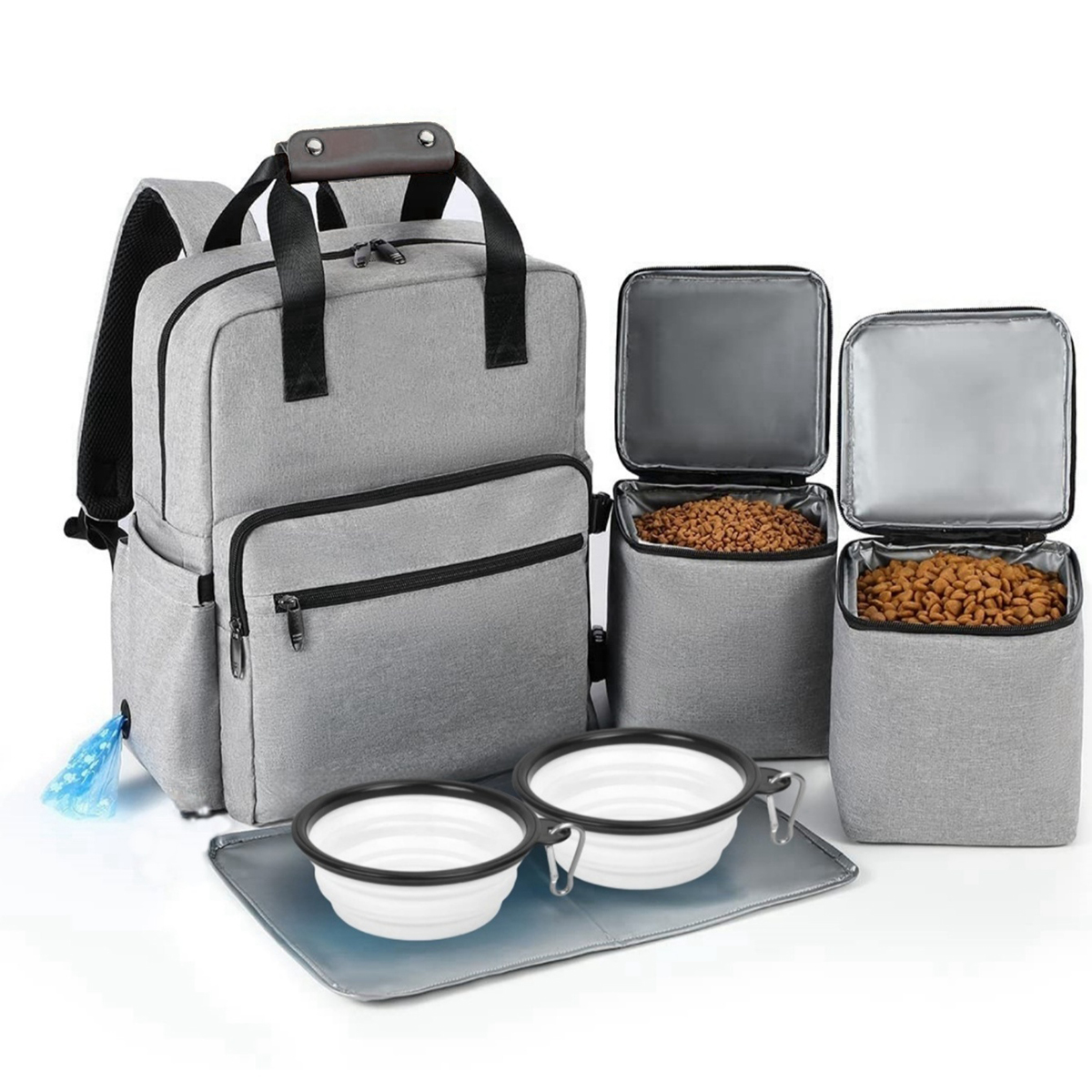 4 Set Dog Travel Bag Multi-Fun - Food Storage Hiking recension och pris
