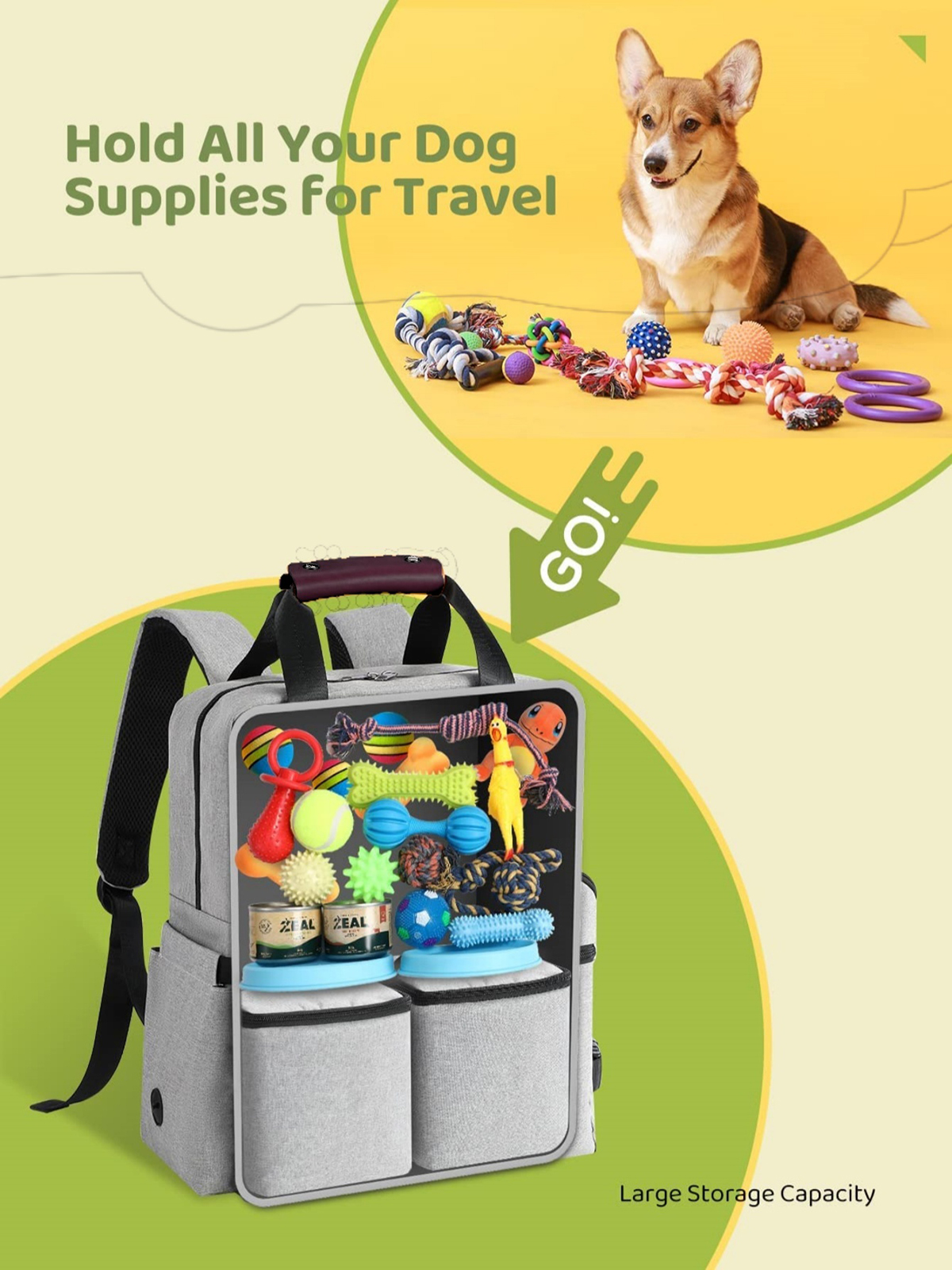 4 Set Dog Travel Bag Multi-Fun - Food Storage Hiking recension och pris