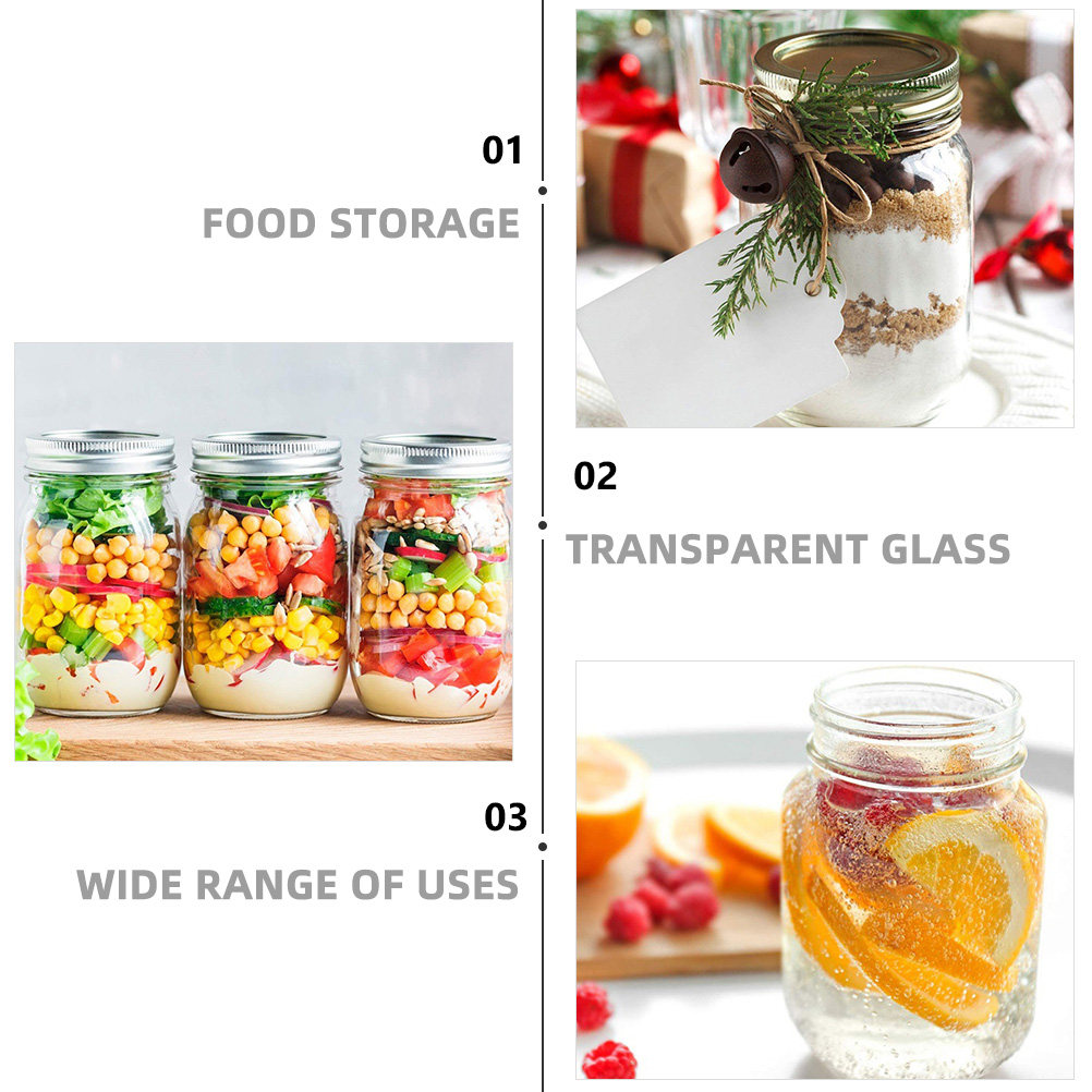 6Pcs Round Glass Food Storage  - Food Storage Jar Glass recension och pris