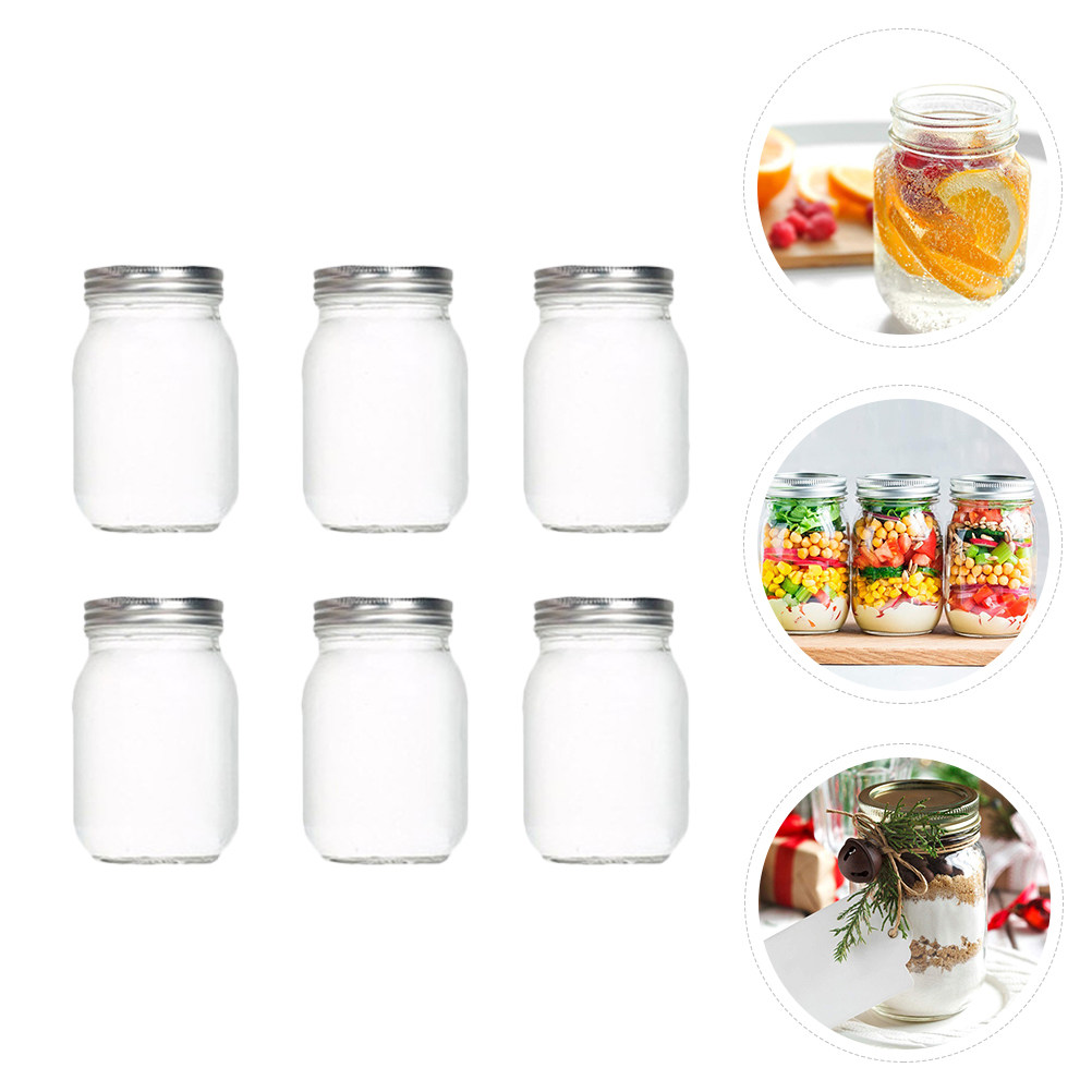 6Pcs Round Glass Food Storage  - Food Storage Jar Glass recension och pris