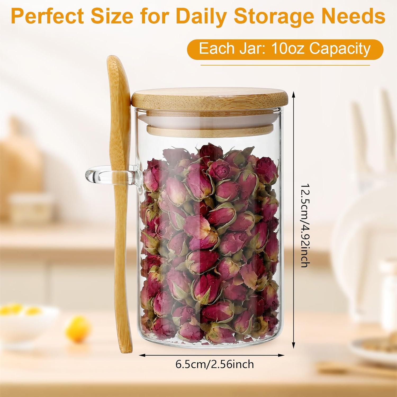 10 Pack Glass Jars with Bamboo - Food Storage Jar Glass recension och pris