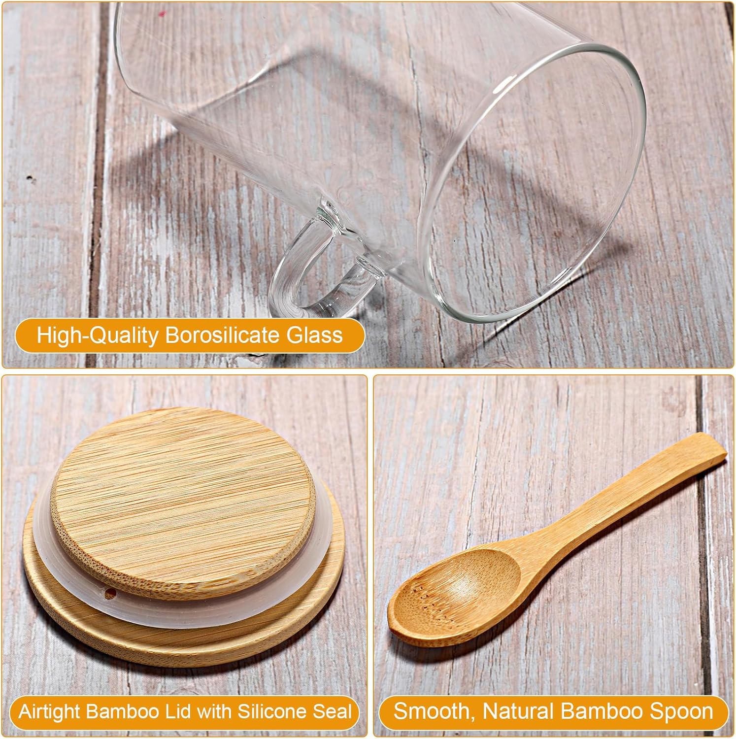 10 Pack Glass Jars with Bamboo - Food Storage Jar Glass recension och pris